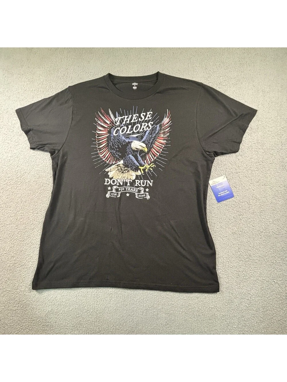Celebrate Patriotic T Shirt These Colors Dont Run Bald Eagle Black Xl